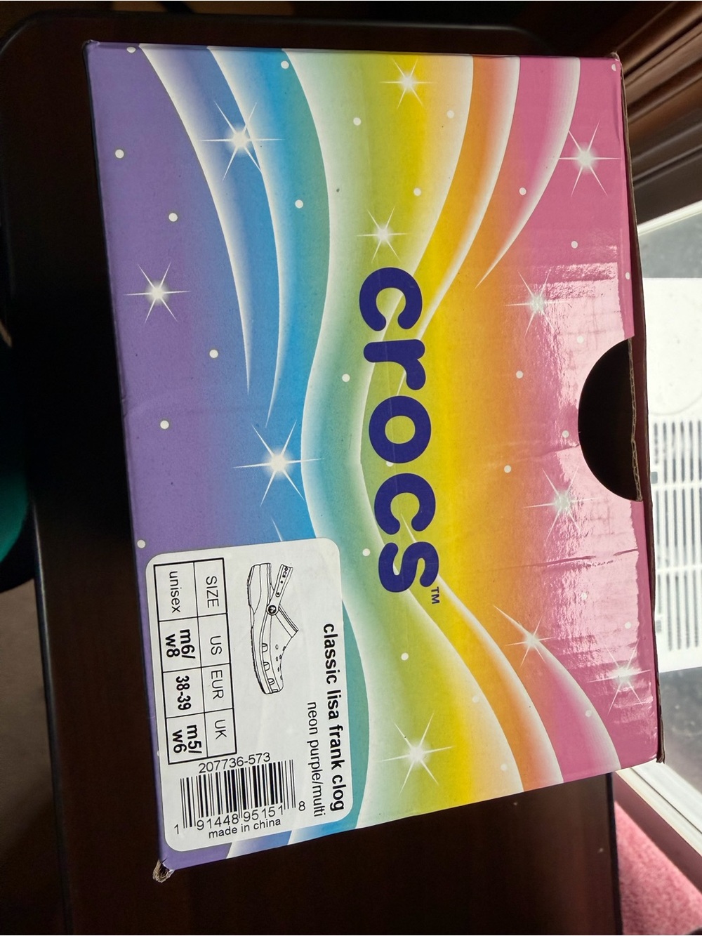 Rare Limited Edition Lisa Frank Crocs Brand New Size 8 with Tags In Box - Picture 5 of 6